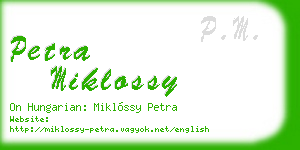 petra miklossy business card